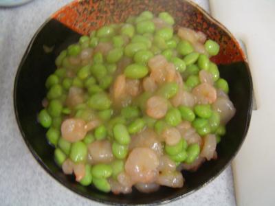 海老と枝豆の炒め物
